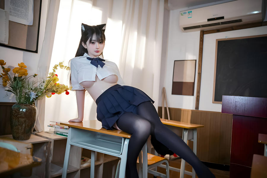 桜井宁宁(宁宁子同学)-No.143 – JK猫耳 [47P]