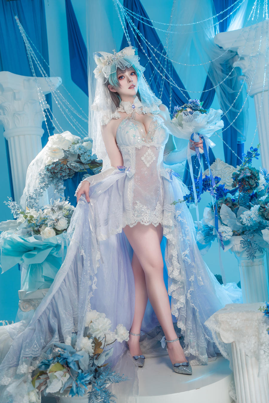 Natsuko_夏夏子-No.094 – 碧蓝航线 柴郡婚纱 [48P]